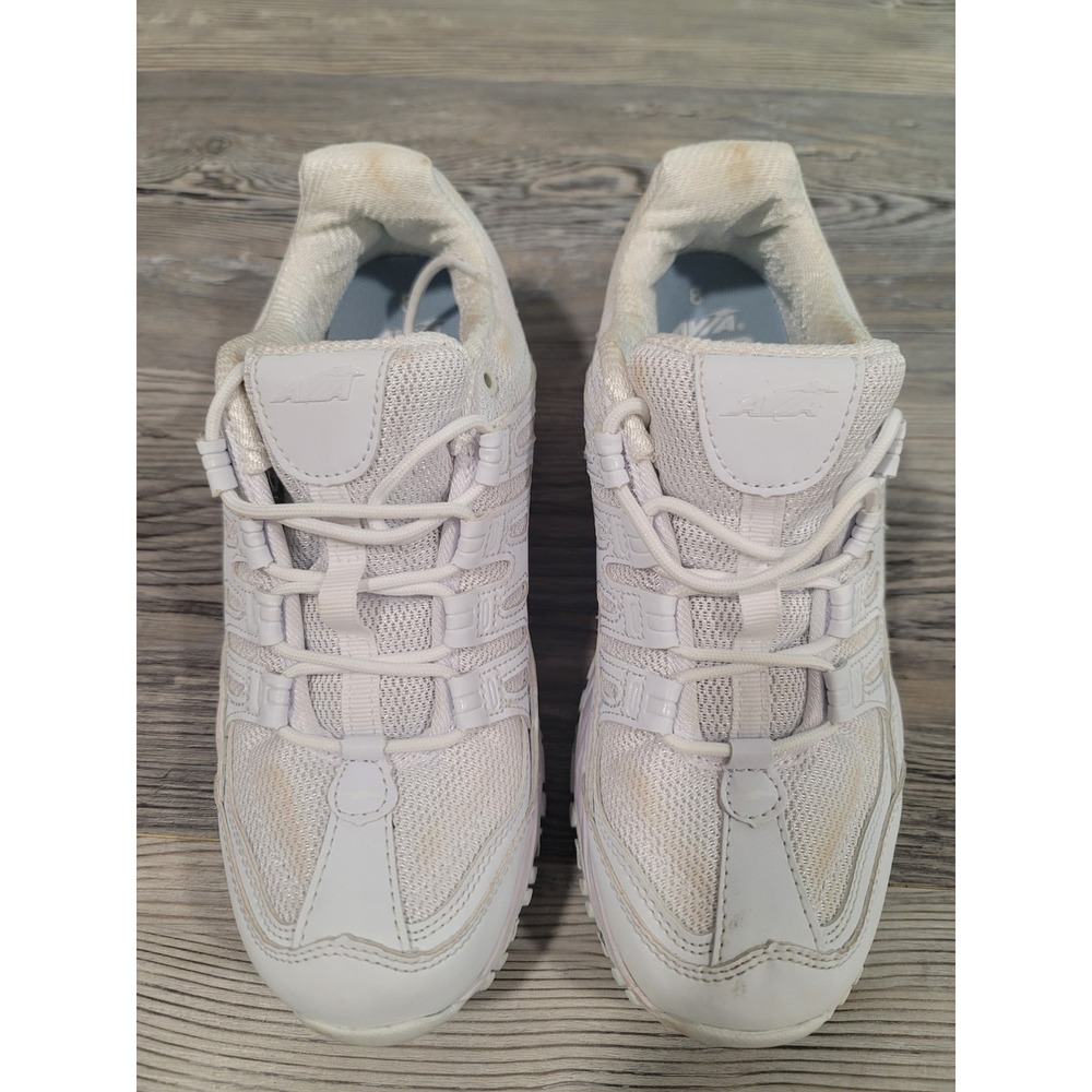 Avia womans shoes size 8 mesh leather memory foam white lace up